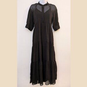 Zara Black Sheer Polka Dots Casual Dress Size XS